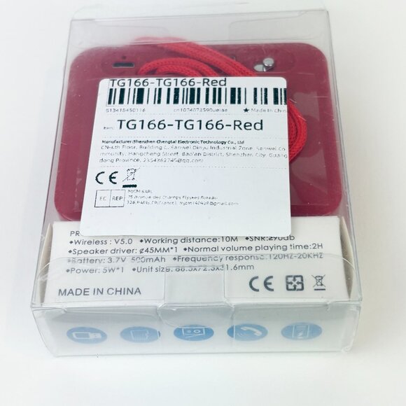 T&G TG166 Red Portable Wireless Bluetooth Small Speaker - Picture 8 of 11
